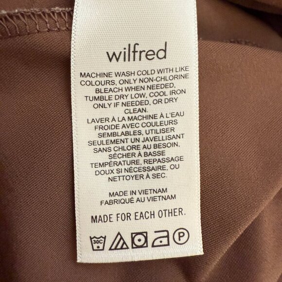 Wilfred Aritzia Nuage Asymmetrical Midi Dress Women's Small Brown Flowy Neutral - Picture 16 of 16